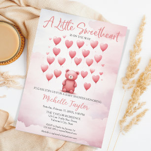 Valentine's Day baby Shower Cute Bear Sweetheart Invitation