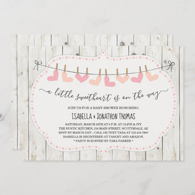 Valentines Day Baby Shower - Girl / Gender Neutral Invitation (Front/Back)