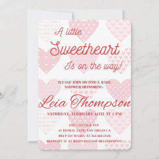 Valentines day baby shower invitation