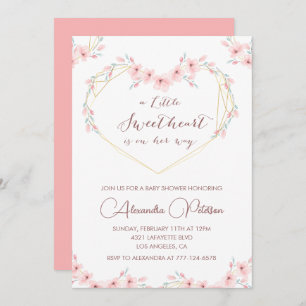Valentines day baby shower invitation Elegant 