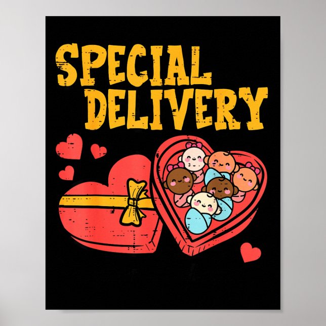 Valentines Day Baby Special Labor Delivery Nurse W Poster (Front)