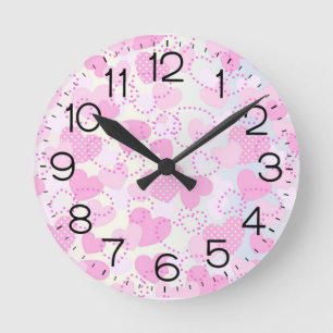 Valentine's Day Background Round Clock