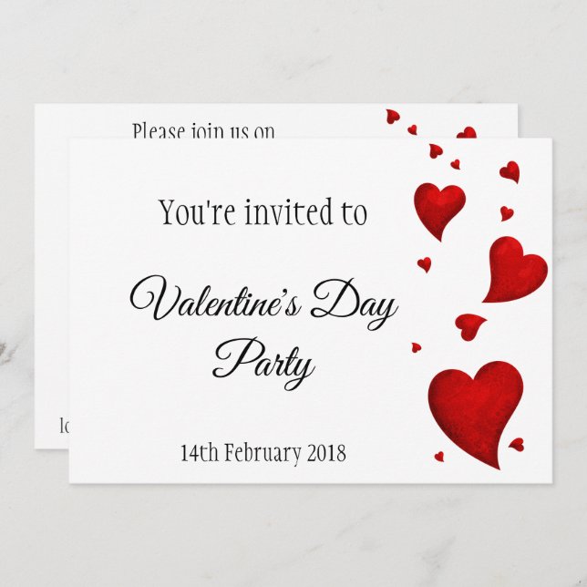 Valentine's Day Ball Party invitation (Front/Back)