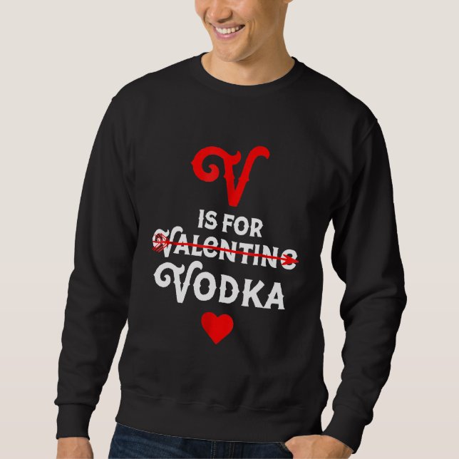 Valentines Day Bartender Tee V is for Vodka Valent (Front)