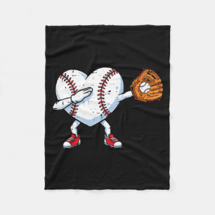 Valentines Day Baseball Ball Heart Dab Funny Boys Fleece Blanket