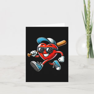 Valentines Day Baseball Boys Kids Funny 1 Card