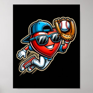 Valentines Day Baseball Boys Kids Funny 2  Poster