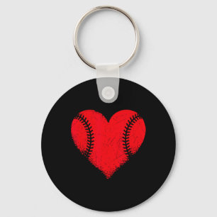 Valentines Day Baseball Heart Sport Boys Teens Gir Key Ring