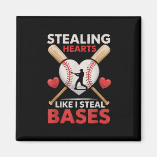 Valentines Day Baseball Stealing Hearts Like I Ste Magnet