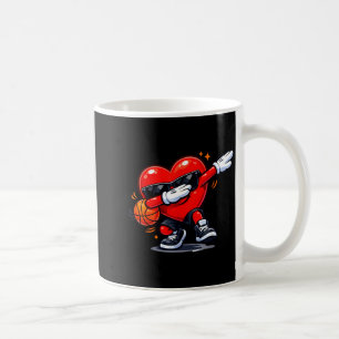 Valentines day basketball funny dabbing red heart coffee mug