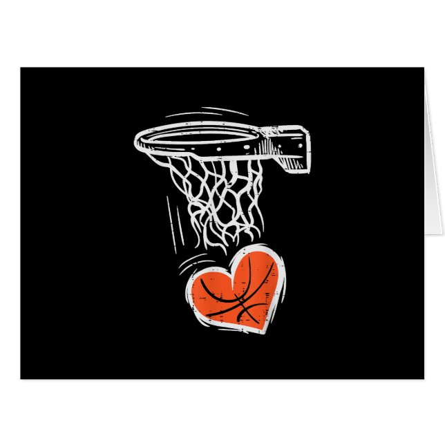 Valentines Day Basketball Heart Men Women Girls Ki (Front Horizontal)