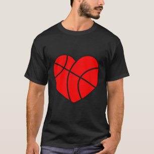 Valentine's Day Basketball  Red Heart Men Women Pa T-Shirt