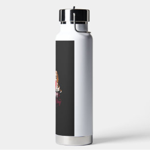 Valentine's Day Basset Hound Floral Dog Water Bottle