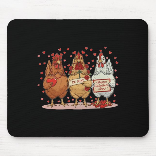 Valentines Day Be Mine, Chicken Valentine  Mouse Pad (Front)