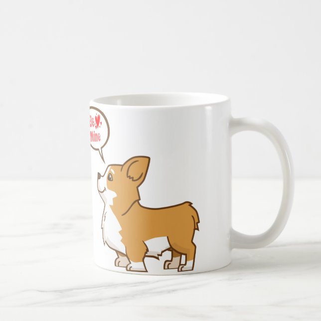 Valentine's Day "Be Mine" Corgi Coffee Mug (Right)