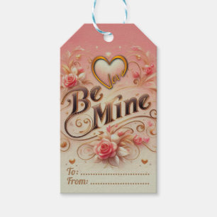 Valentine's Day Be Mine Design with Heart, Quote Gift Tags