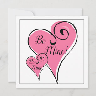 Valentine's Day Be Mine Hearts & Verse Whimsical Holiday Card