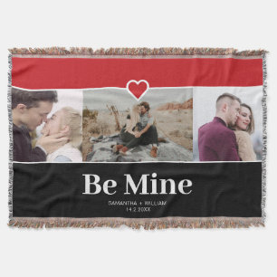 Valentines Day Be Mine Photo Collage Throw Blanket