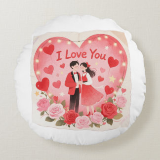 Valentine's Day be romantic and live the moment Round Cushion