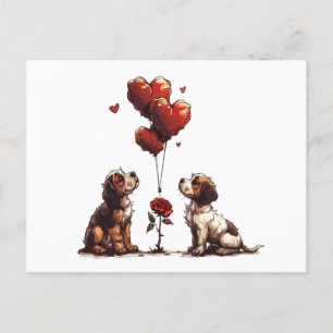 Valentines Day Beagle Dogs Postcard