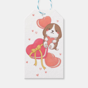 Valentine's Day: Beagle & Macarons Gift Tags