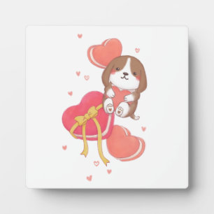 Valentine's Day: Beagle & Macarons Plaque