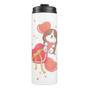 Valentine's Day: Beagle & Macarons Thermal Tumbler