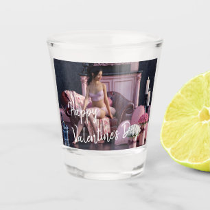 Valentine's Day Beauty in Lingerie on the Couch Shot Glass
