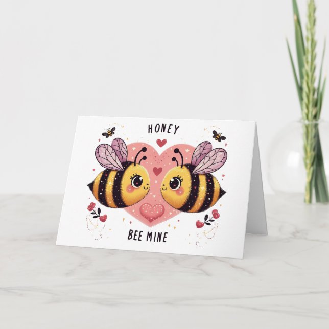 Valentine's Day Bees Holiday Card (Front)