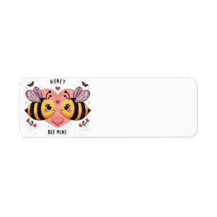 Valentine's Day Bees Return Address Label
