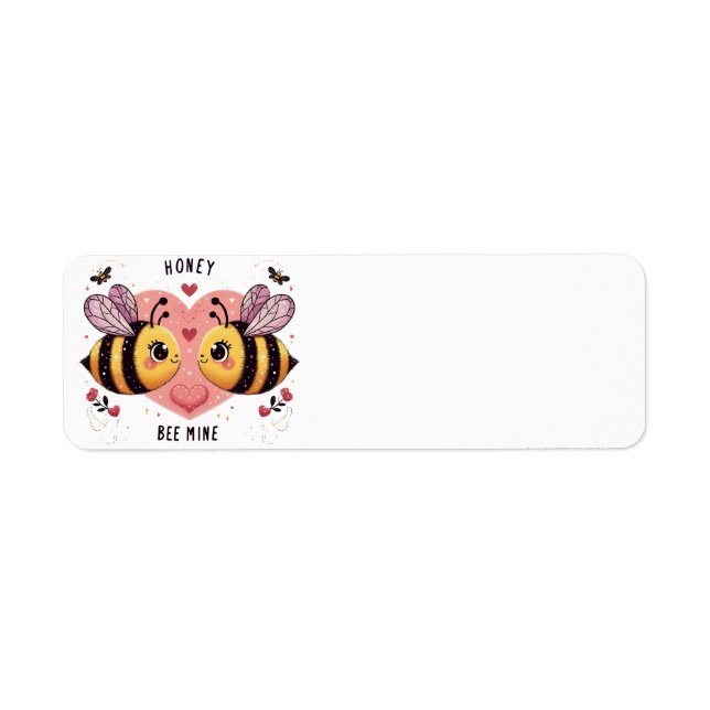 Valentine's Day Bees Return Address Label (Front)