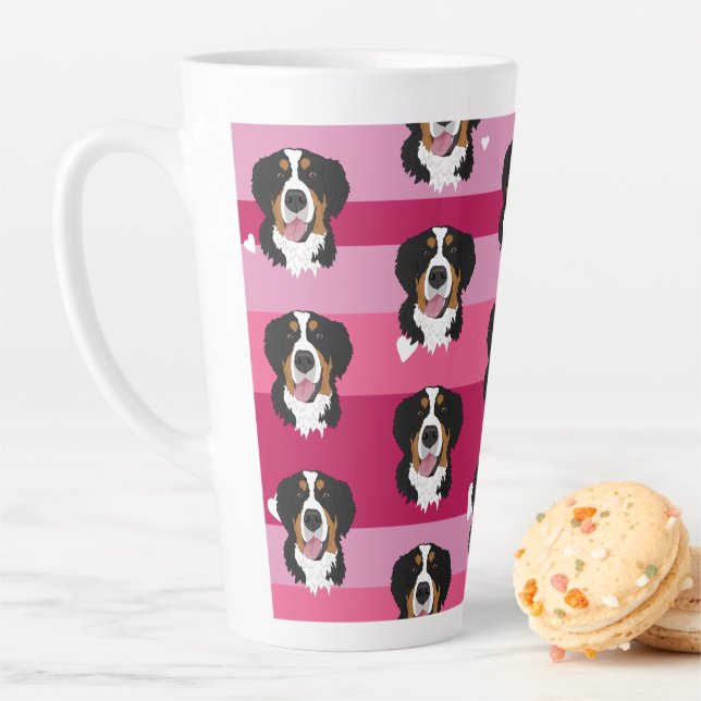 Valentines Day Bernese Mountain Dog  Latte Mug (In Situ)