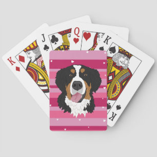 Valentines Day Bernese Mountain Dog  Playing Cards