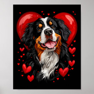 Valentine's Day Bernese Mountain Dog Poster