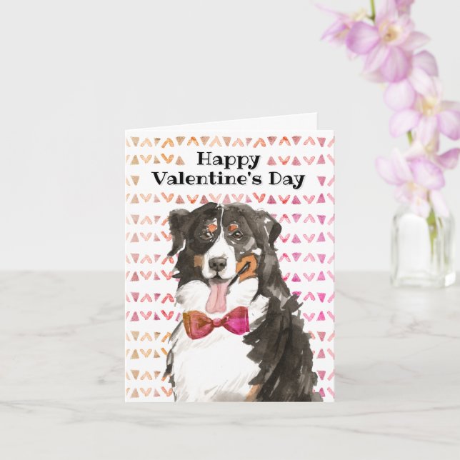 Valentine's Day Bernese Mountain Dog Snuggle Card (Orchid)