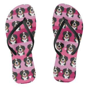 Valentines Day Bernese Mountain Dog  Thongs
