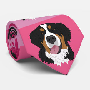 Valentines Day Bernese Mountain Dog Tie