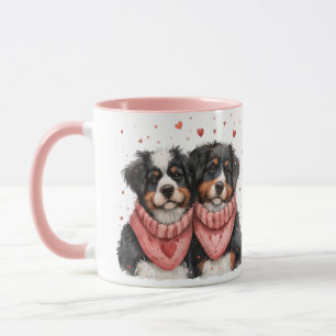 Valentines Day Bernese Mountain Dogs Mug