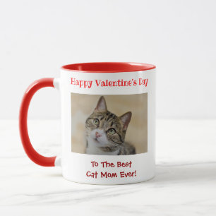 Valentines Day Best Cat Mum Ever Cute Photo Mug