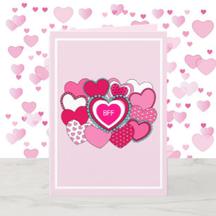 Valentine's Day Best Friend BFF Shopping Quotes Holiday Card
