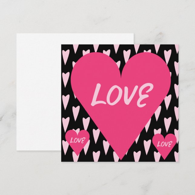 Valentines Day Big Love Hearts Pink (Front/Back)