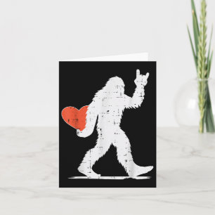 Valentines Day Bigfoot Rock Heart Sasquatch Women  Card