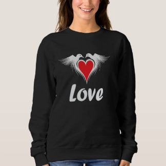 Valentine's Day Birds Form Heart Shape Husband Wif Sweatshirt