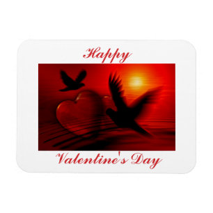 Valentine's Day Birds & Hearts Magnet