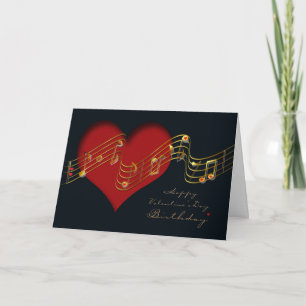 Valentine's Day Birthday Card / Musical Notes