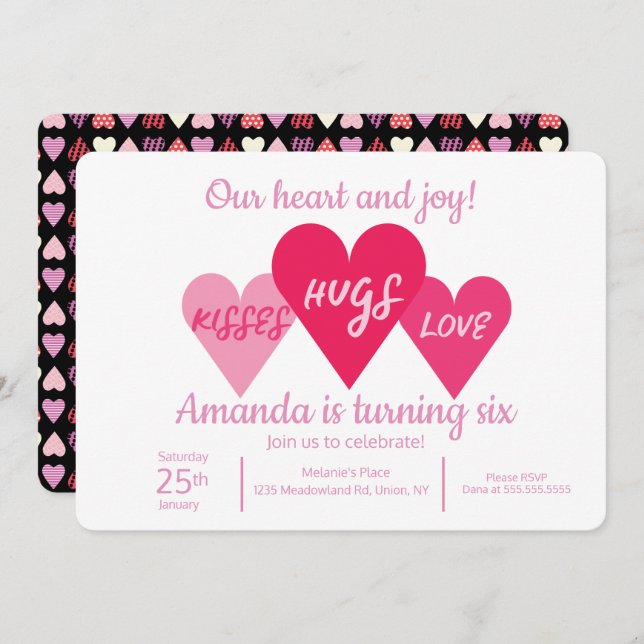 Valentines Day Birthday Party Invitation (Front/Back)