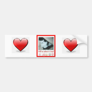 Valentine's Day Black and White Cat Bumper Sticker