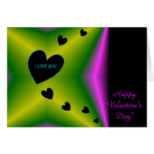 Valentine's Day - Black Heart on Rainbow