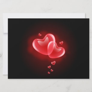 Valentine's day blazing hearts holiday card