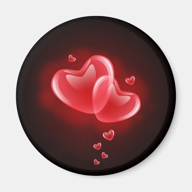 Valentine's day blazing hearts magnet (Front)